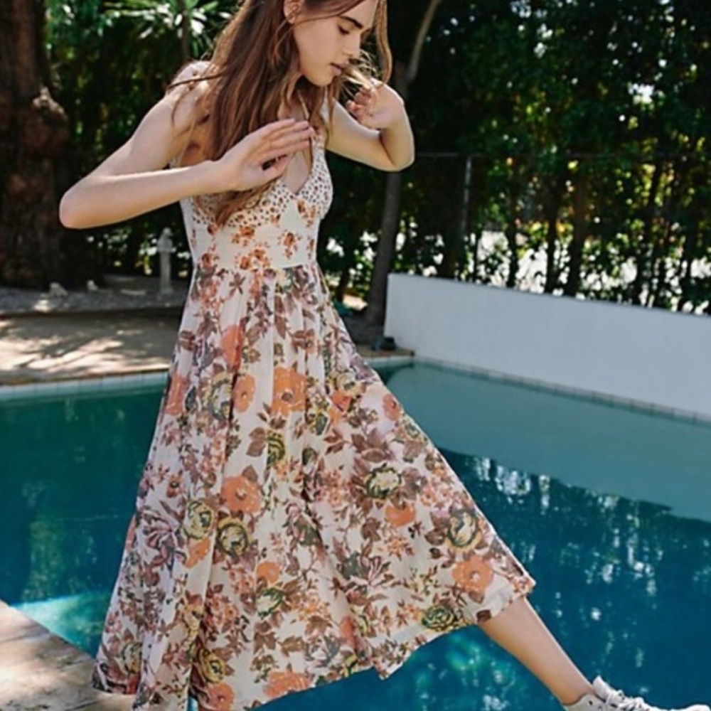 FREE PEOPLE Love You Midi Floral Dress